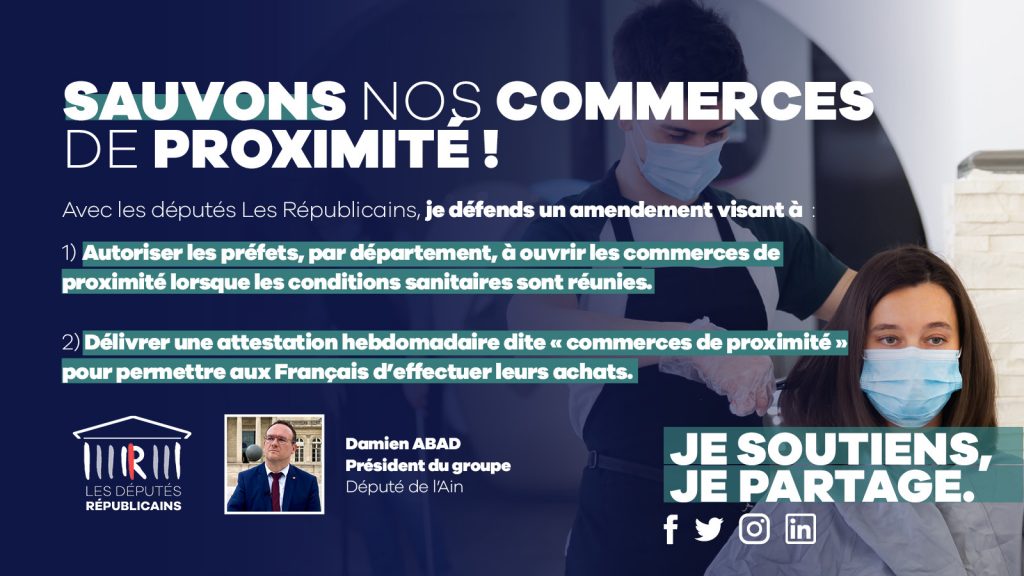 Damien Abad soutient es commerçants