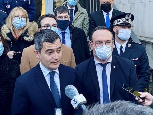 Visite de Darmanin avec Damien Abad à Oyonnax