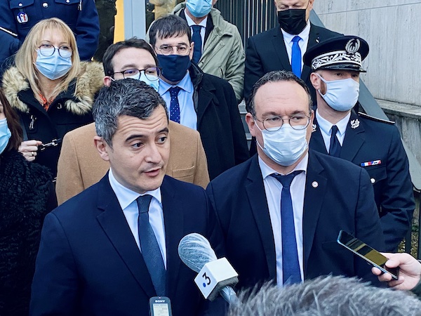 Visite de Darmanin avec Damien Abad à Oyonnax